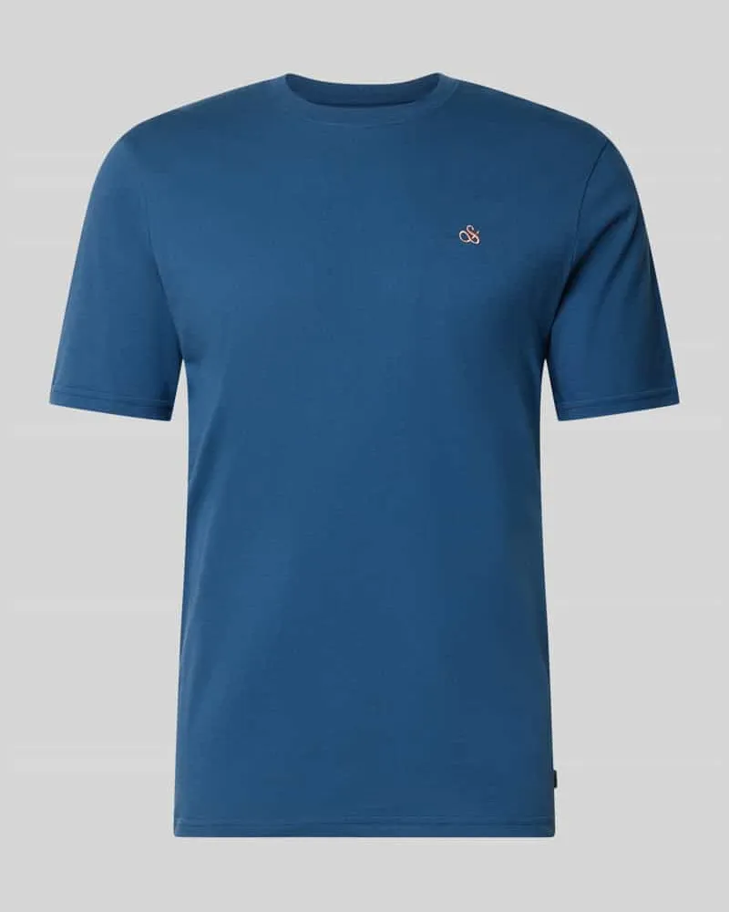 Scotch&Soda T-Shirt mit Label-Stitching und Rundhalsausschnitt Marine