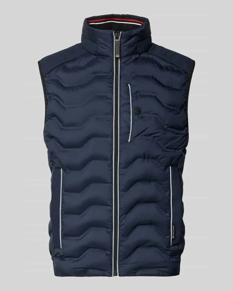Tom Tailor Regular Fit Steppweste mit Kapuze im Kragen Marine