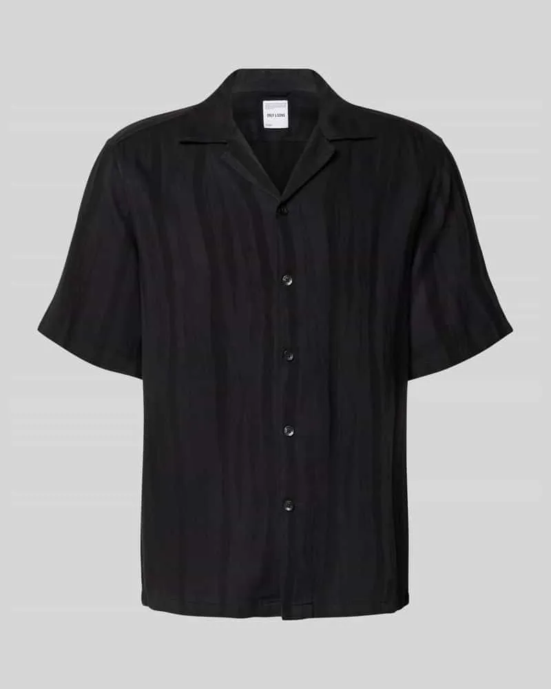 Only & Sons Regular Fit Freizeithemd mit Leinen-Anteil Modell 'ROBERT Black