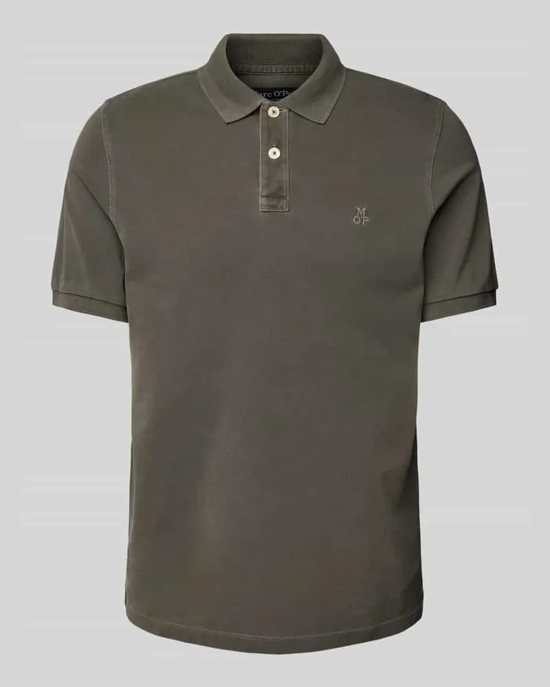 Marc O'Polo Regular Fit Poloshirt aus reiner Baumwolle mit Logo-Stitching Oliv