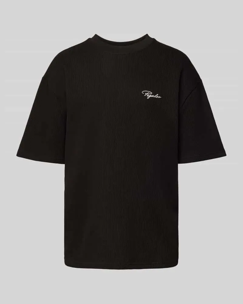 PEGADOR Oversized T-Shirt mit Label-Stitching Modell 'SIGNAR Black