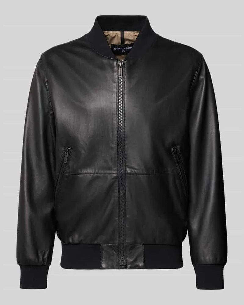 Strellson Regular Fit Lederjacke aus echtem Lammnappa-Leder Modell 'BOSTON-S Black