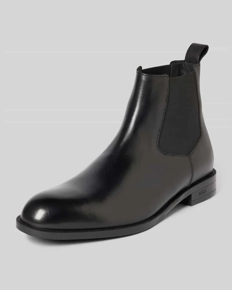 HUGO BOSS Chelsea Boots aus Rindsleder Black