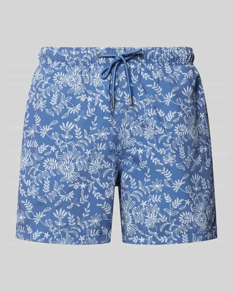 McNeal Badehose im Allover-Look Rauchblau