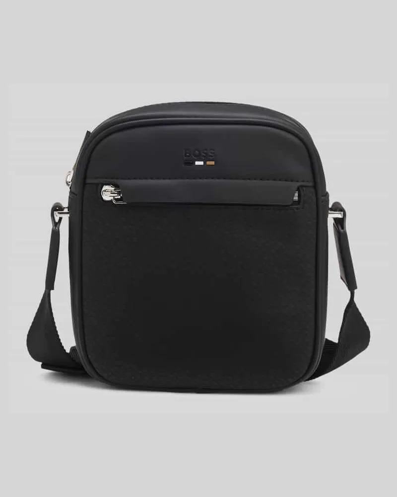 HUGO BOSS Umhängetasche mit Reißverschlüssen Modell 'MP_NS_ZIP Black