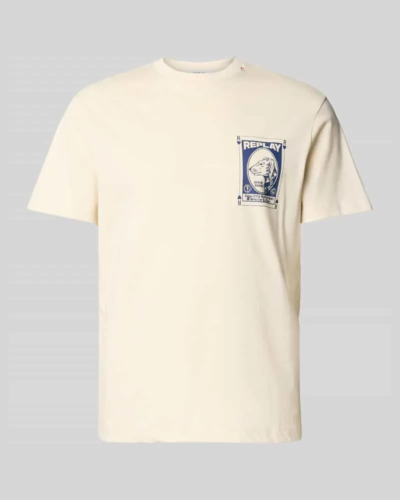 Replay T-Shirt mit Rundhalsausschnitt Offwhite