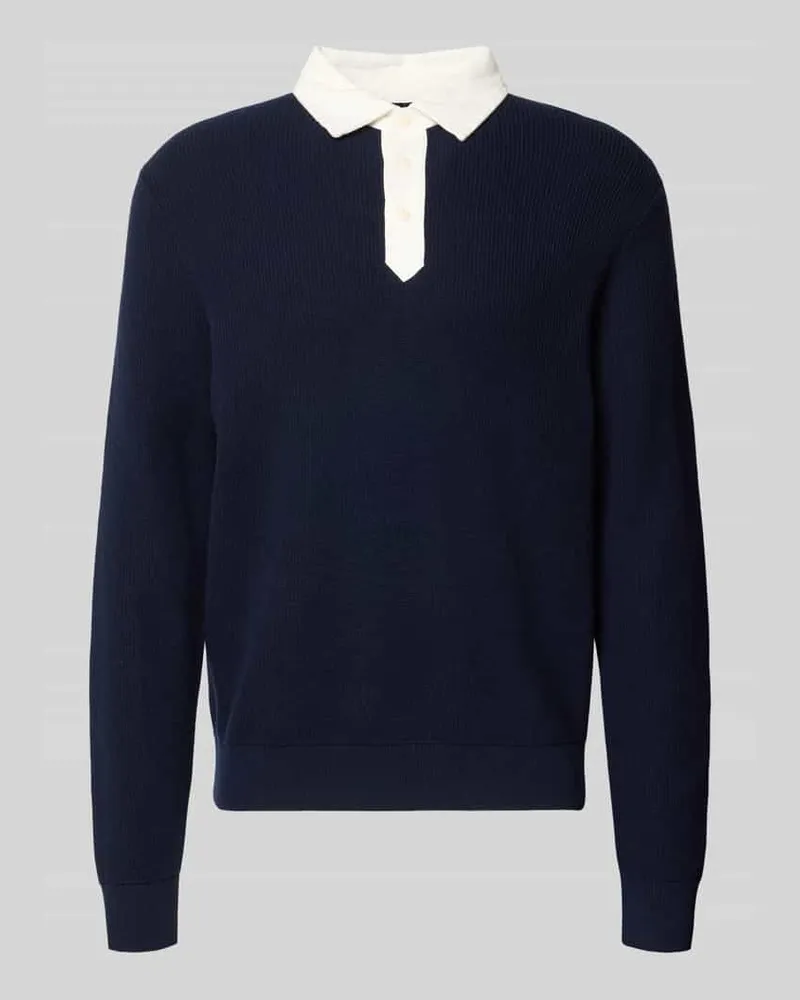 Gant Regular Fit Pullover aus Baumwoll-Woll-Mix Marine