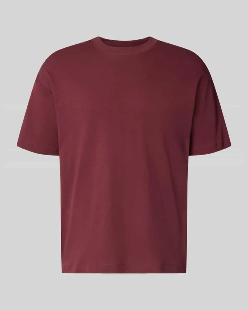 Marc O'Polo Relaxed Fit T-Shirt aus reiner Baumwolle Bordeaux