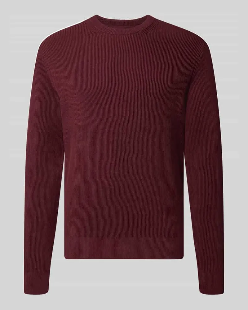 McNeal Regular Fit Strickpullover aus Baumwoll-Mix Dunkelrot