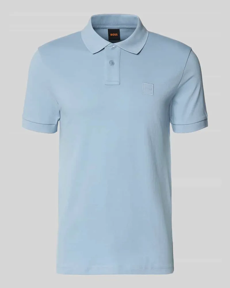 HUGO BOSS Regular Fit Poloshirt aus Baumwoll-Mix Modell 'PASSENGER Hellblau