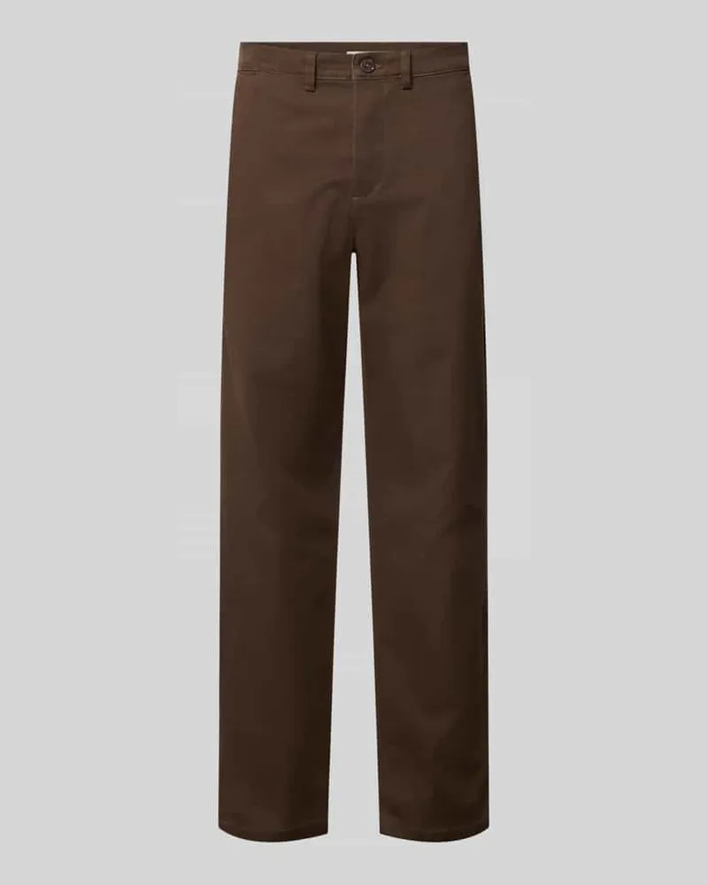 Selected Straight Fit Chino aus Baumwoll-Mix Modell 'Miles Schoko