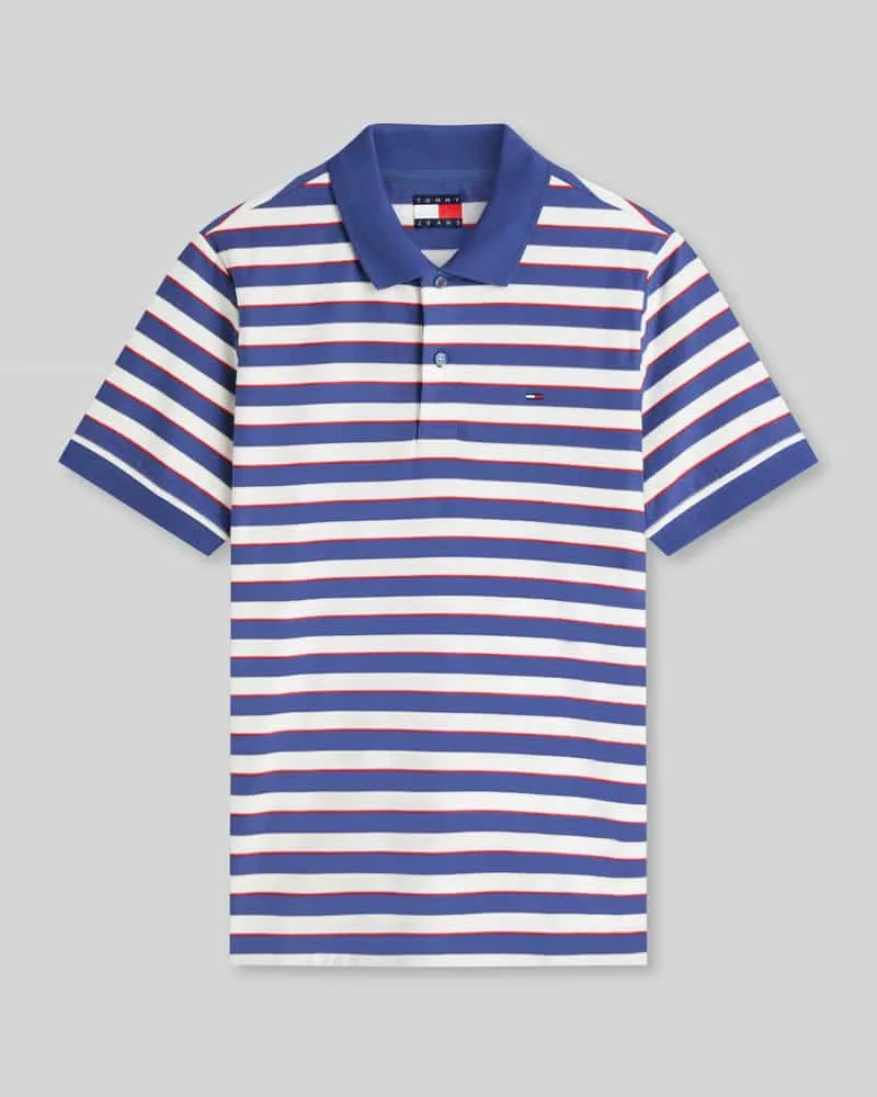Tommy Hilfiger Regular Fit Poloshirt aus reiner Baumwolle Rauchblau