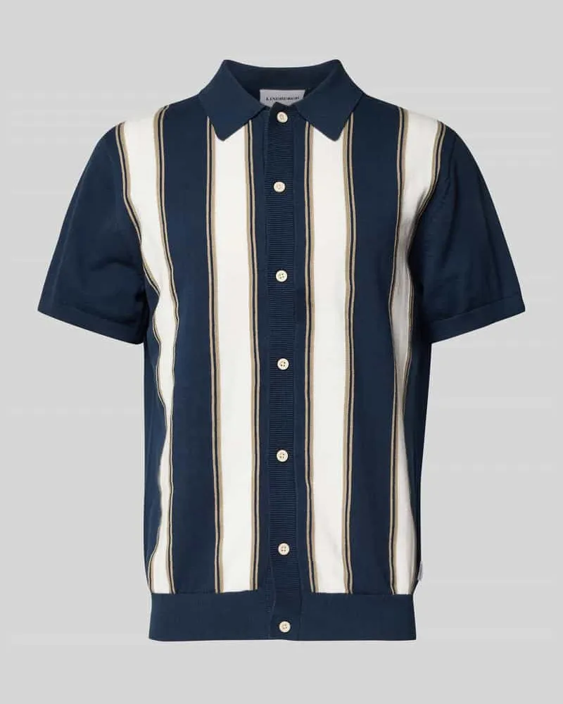 Lindbergh Freizeithemd mit Polokragen Blau