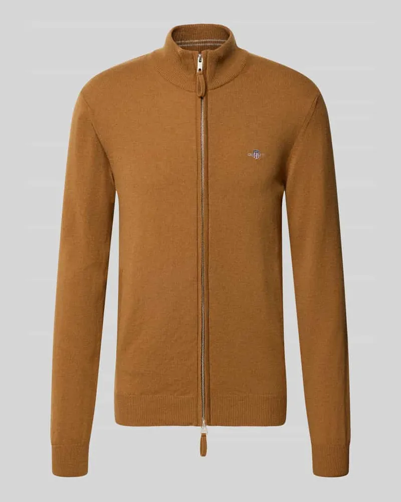 Gant Regular Fit Pullover aus reiner Wolle Camel