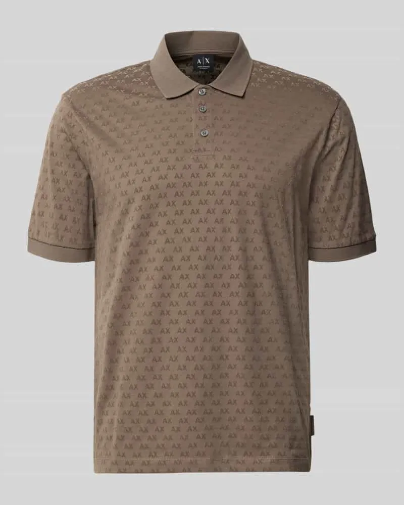 Armani Exchange Regular Fit Poloshirt aus reiner Baumwolle Beige