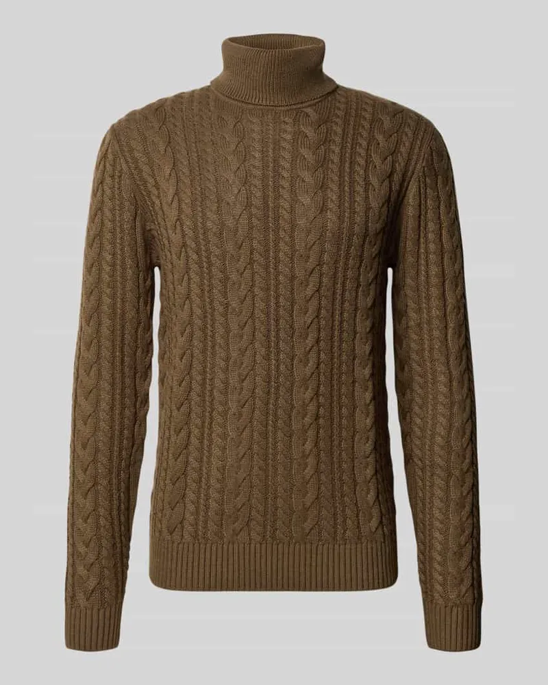Jack & Jones Slim Fit Strickpullover mit Baumwoll-Anteil Modell 'Callum Khaki