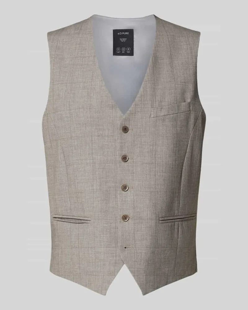 S.Oliver Regular Fit Anzugweste mit Viskose-Anteil Hellbraun