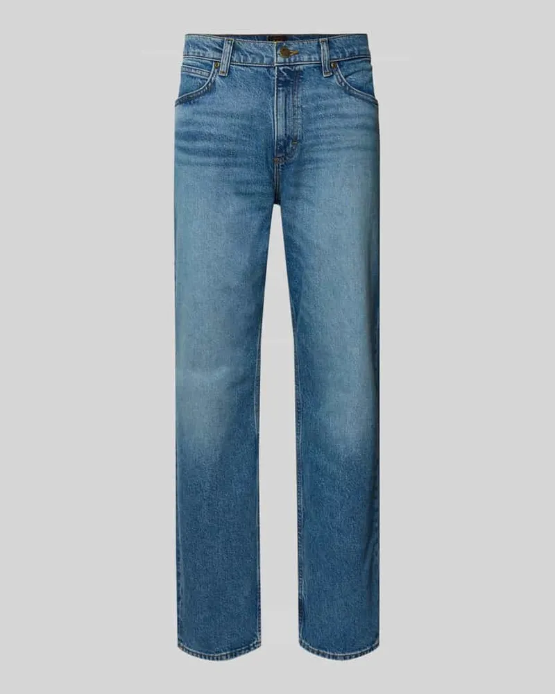Lee Straight Fit Jeans im 5-Pocket-Design Modell 'WEST Jeansblau
