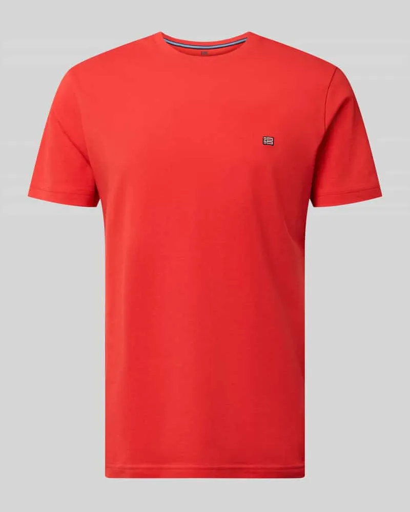 Christian Berg T-Shirt aus Baumwolle mit Rundhalsausschnitt Rot