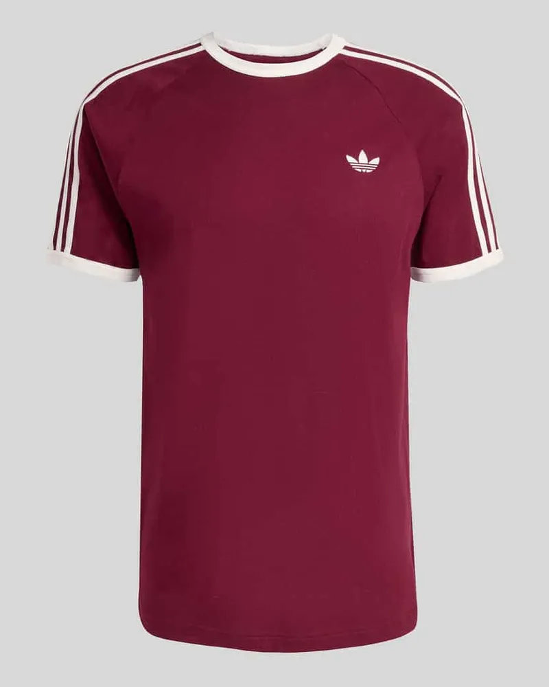 adidas Regular Fit T-Shirt mit Logo Stitching Dunkelbraun