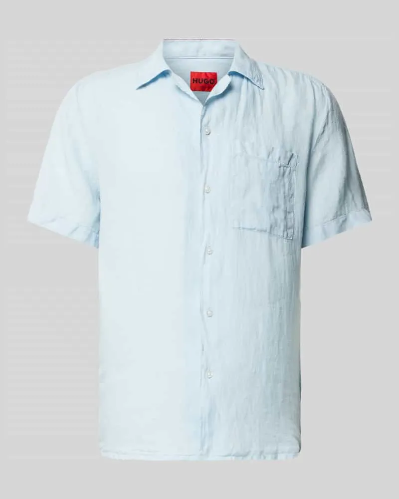 HUGO BOSS Straight Fit Freizeithemd aus Leinen Modell 'Ellino 