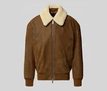 Regular Fit Lederjacke mit abnehmbarem Lammfellkragen Modell 'JONIER