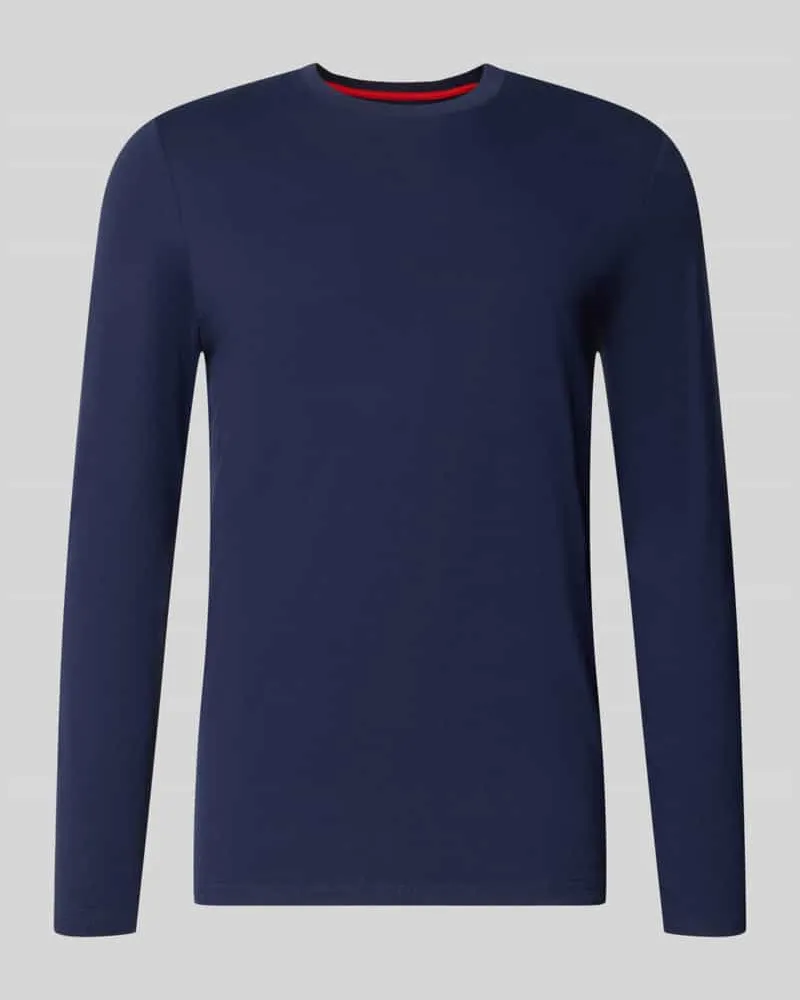 Christian Berg Slim Fit Longsleeve aus reiner Baumwolle Marine