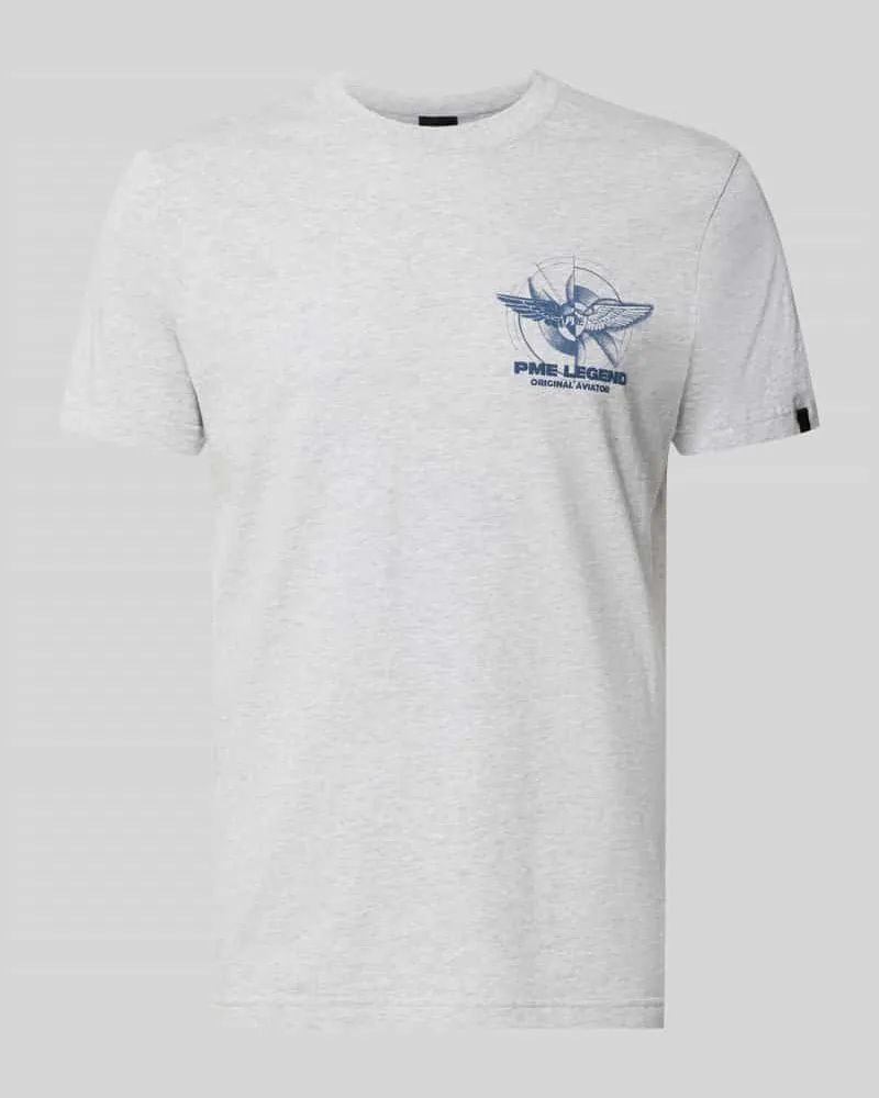 PME Legend T-Shirt mit Label-Print und Rundhalsausschnitt Hellgrau