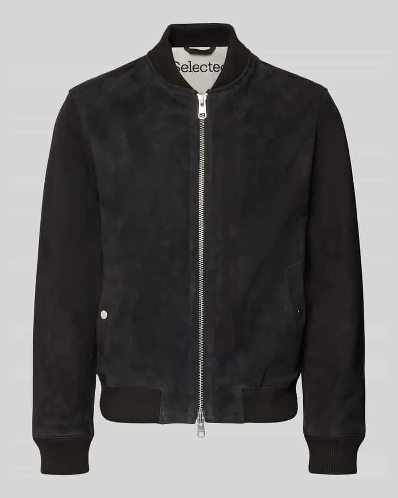 Selected Homme Regular Fit Wildlederjacken aus reinem Ziergenleder Modell 'ARCHIVE Black