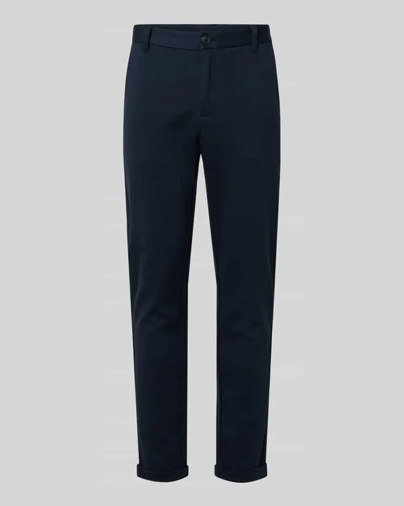 Lindbergh Cropped Stoffhose mit französischen Eingrifftaschen Dunkelblau