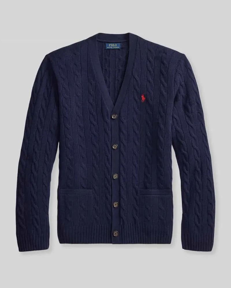 Ralph Lauren Regular Fit Strickjacke aus Woll-Kaschmir-Mix Marine