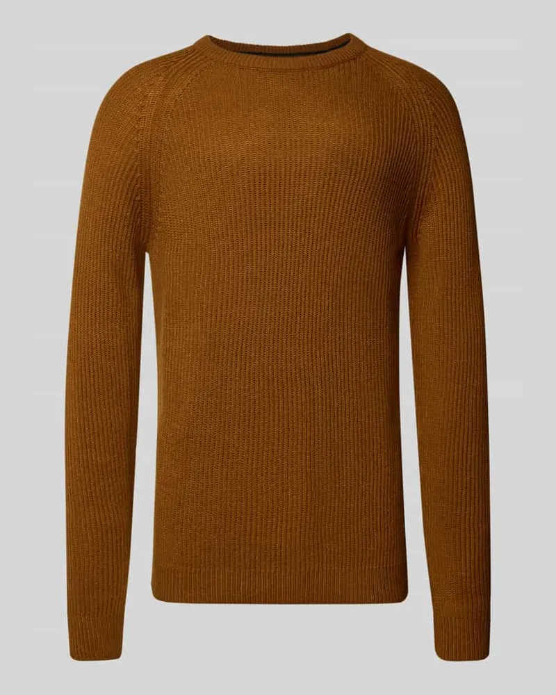 Jack & Jones Strickpullover mit Rundhalsausschnitt Modell 'PANNEL Beige