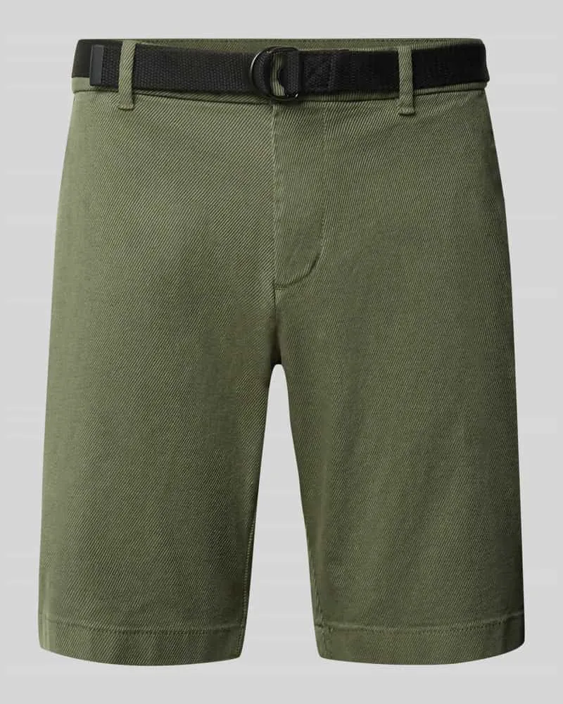 Tom Tailor Regular Fit Chinoshorts aus Baumwoll-Mix Oliv