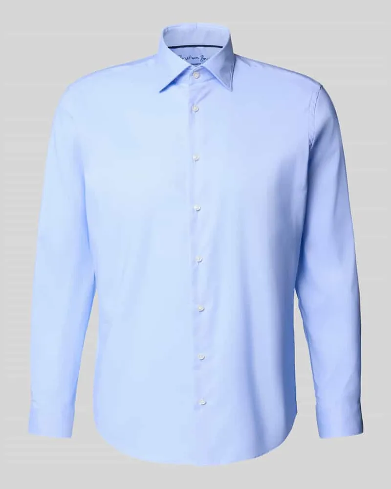 Christian Berg Regular Fit Business-Hemd mit Kentkragen Bleu