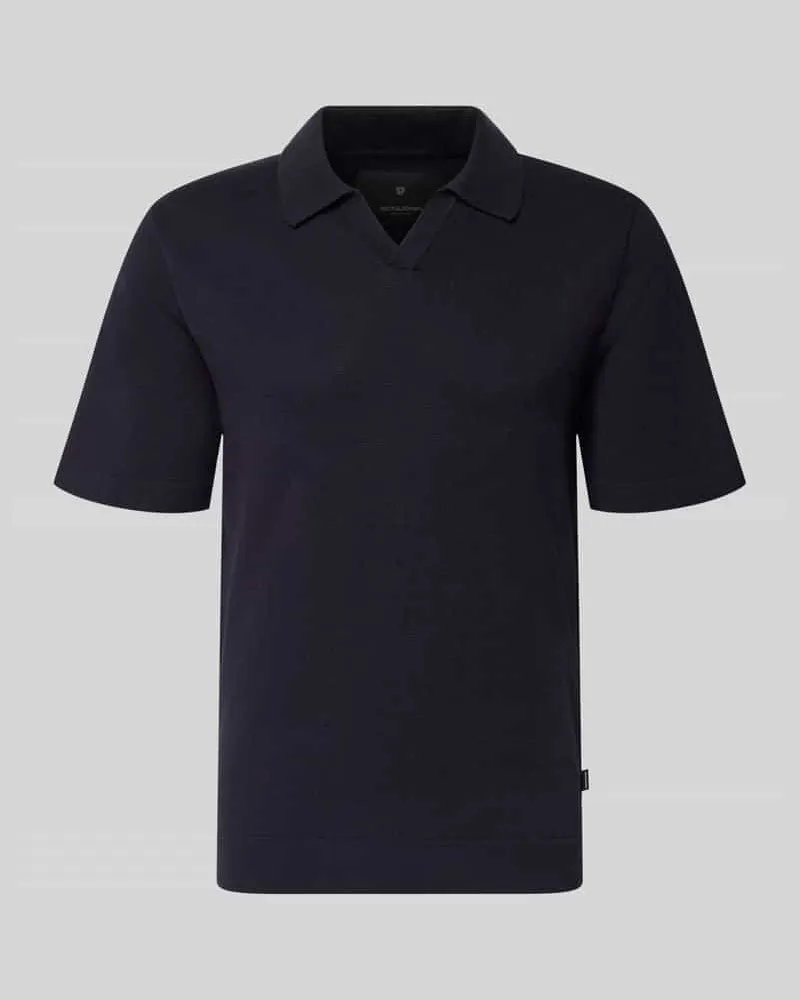 Jack & Jones Strickshirt mit V-Ausschnitt Modell 'MILANO Marine