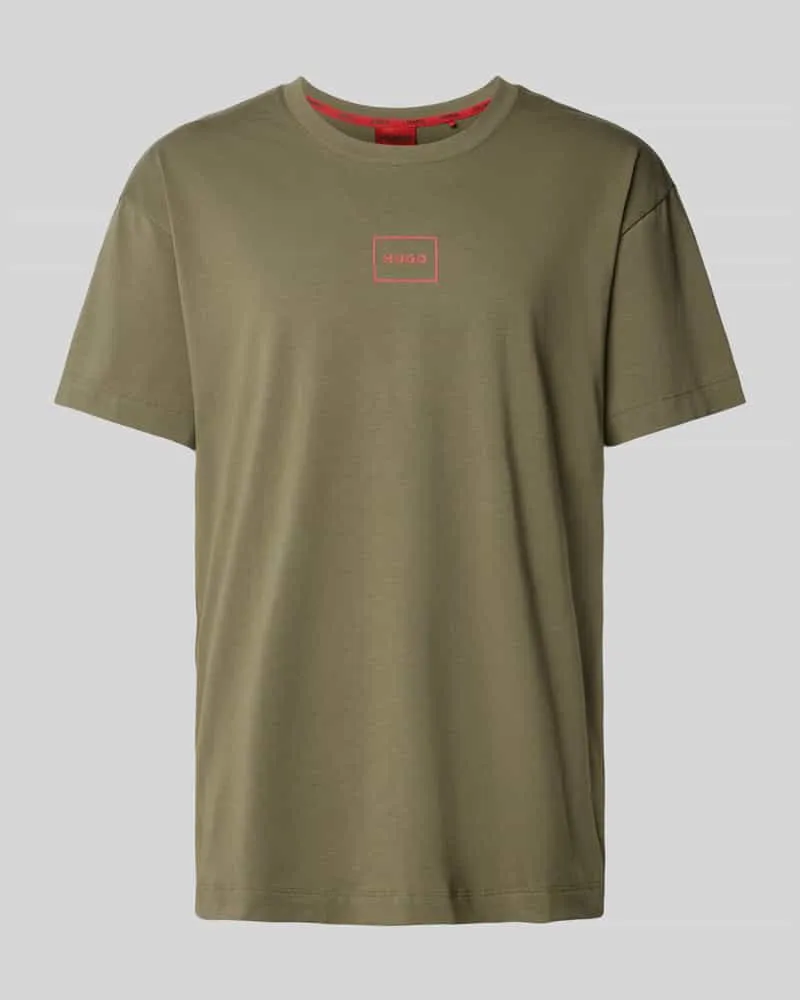 HUGO BOSS T-Shirt mit Label-Print Modell 'Laze Oliv