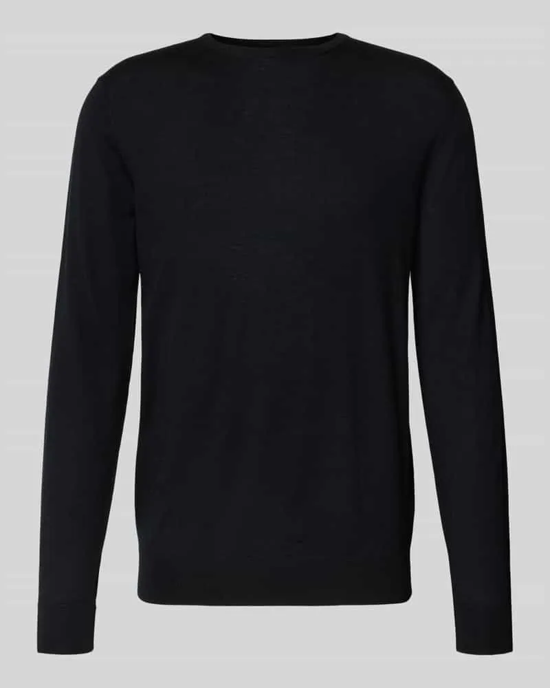 Profuomo Wollpullover mit Rundhalsausschnitt 