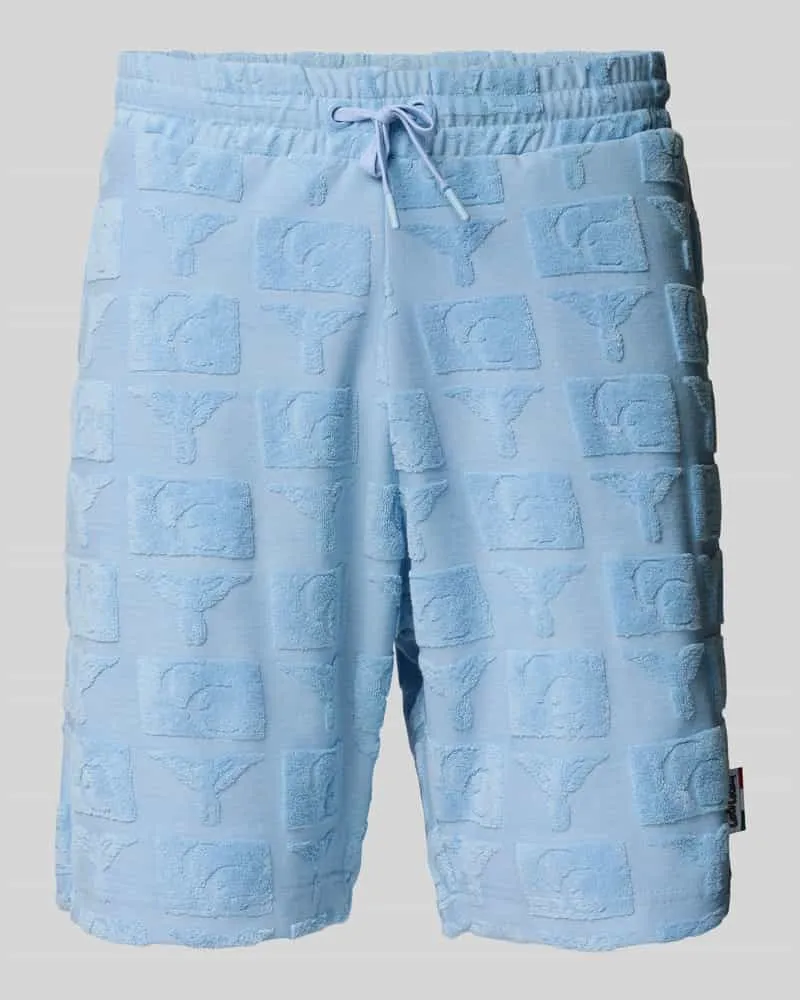 Carlo Colucci Regular Fit Sweatshorts mit Strukturmuster Modell 'BEACHWEAR 