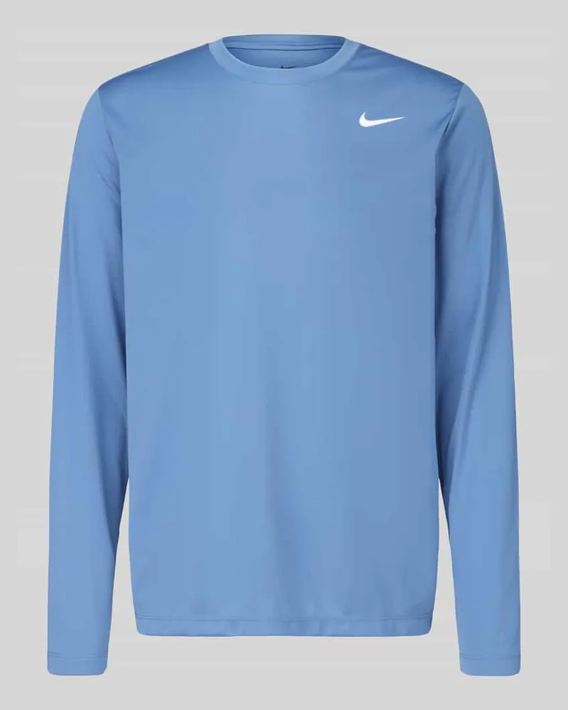 Nike Regular Fit Sport-Langarmshirt mit Rundhalsausschnitt Blau