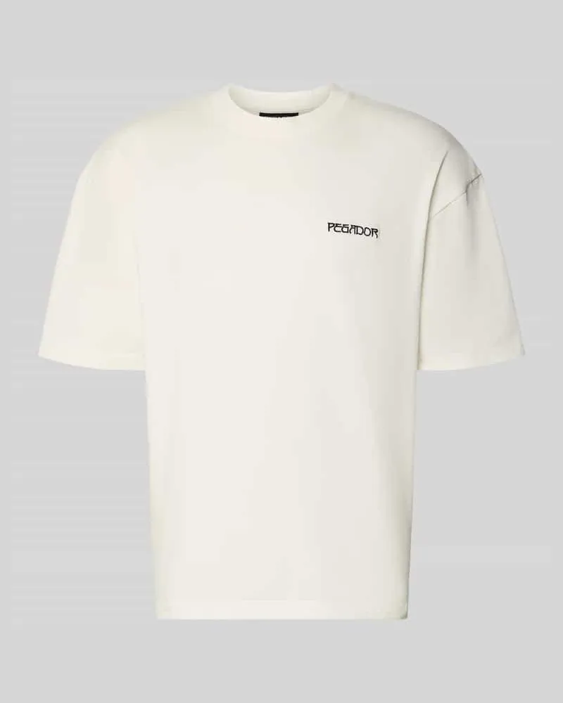 PEGADOR Oversized T-Shirt mit Label-Stitching Modell 'Stege Offwhite