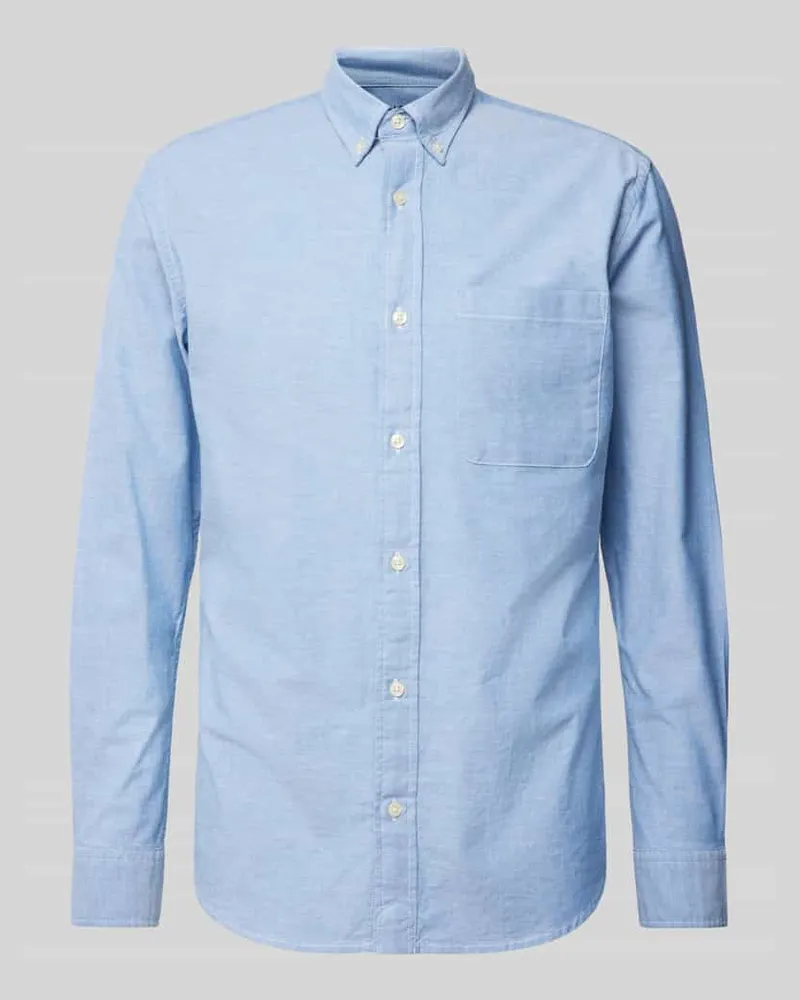 Jack & Jones Slim Fit Freizeithemd mit Brusttasche Modell 'BROOK OXFORD Hellblau