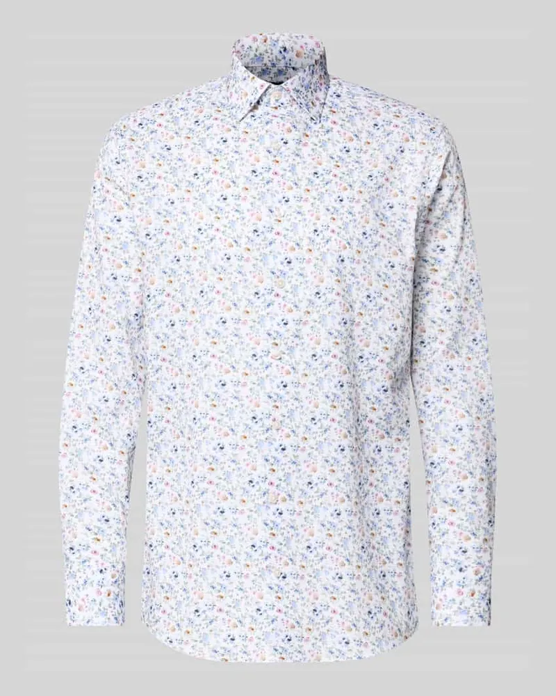 Olymp Regular Fit Businesshemd aus Baumwolle mit Kentkragen Weiss