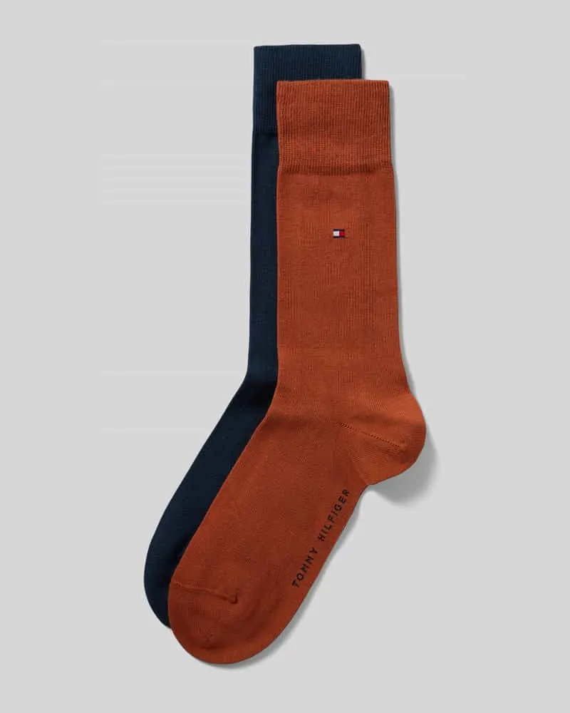 Tommy Hilfiger Socken aus Baumwoll-Mix im 2er-Pack Rostrot
