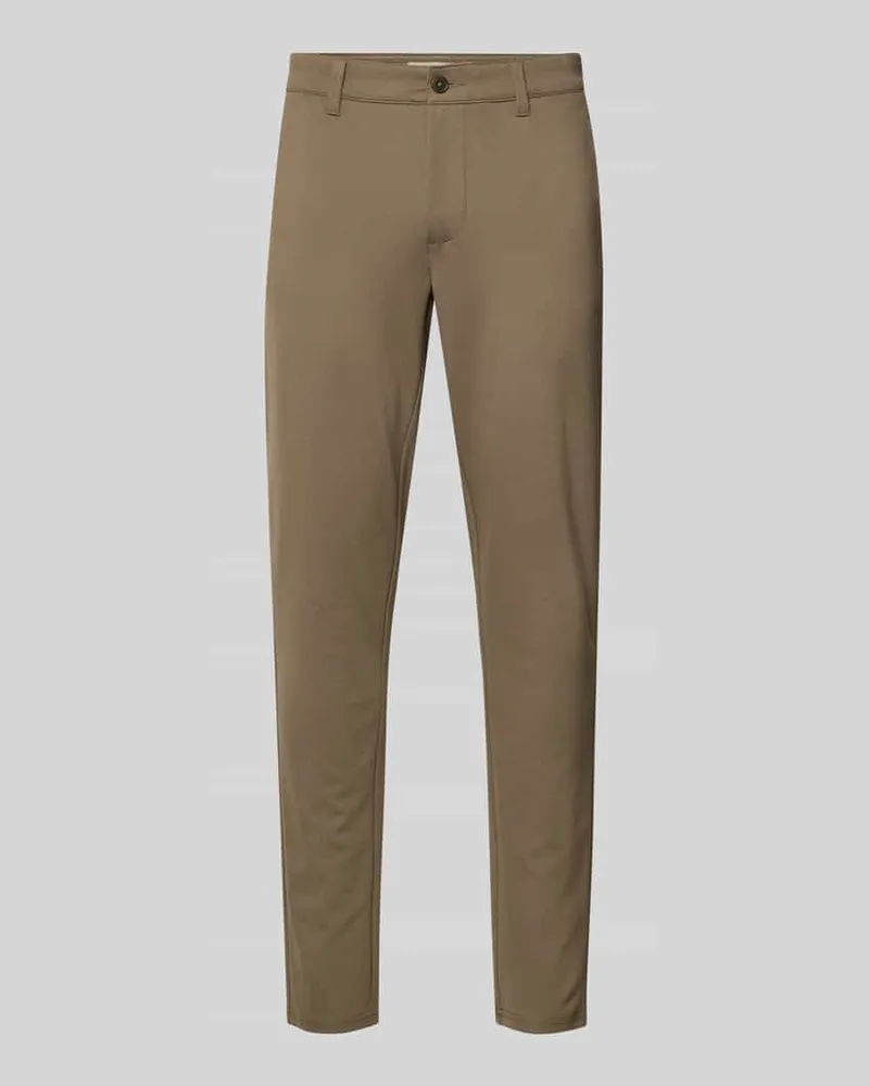 Only & Sons Slim Fit Chino aus Viskose-Mix Modell 'MARK Taupe