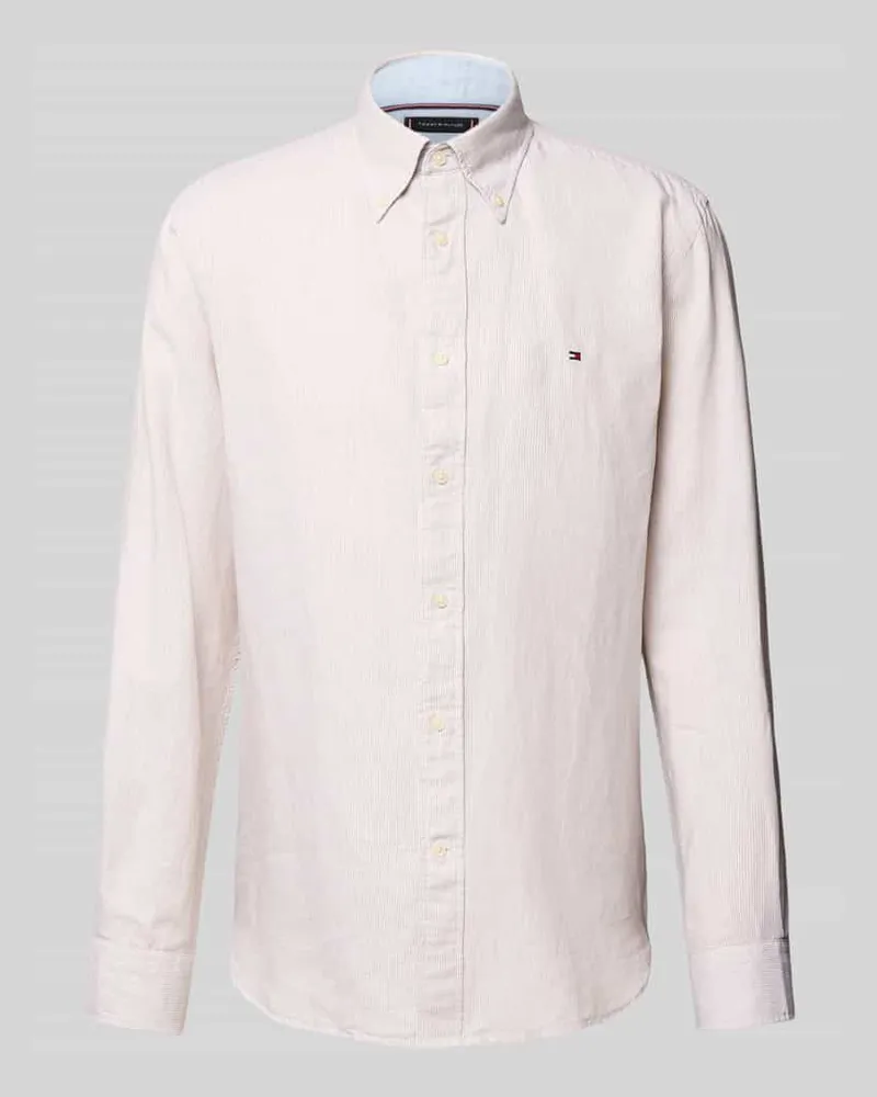 Tommy Hilfiger Regular Fit Freizeithemden aus Baumwoll-Leinen-Mix 