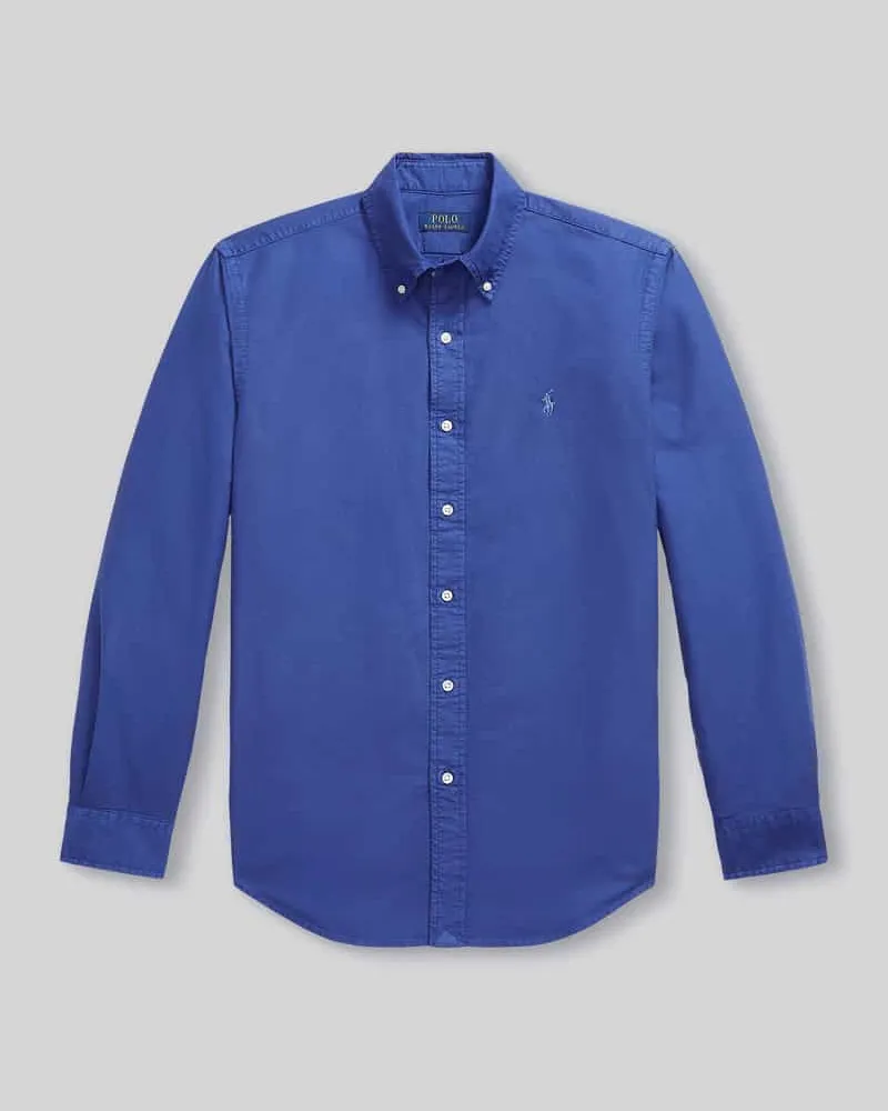 Ralph Lauren Custom Fit Freizeithemd aus reiner Baumwolle Dunkelblau