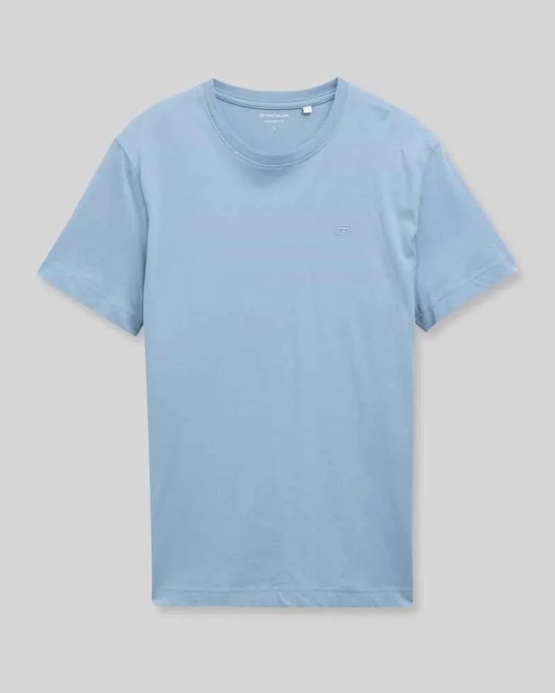 Tom Tailor Regular Fit T-Shirt aus reiner Baumwolle Rauchblau