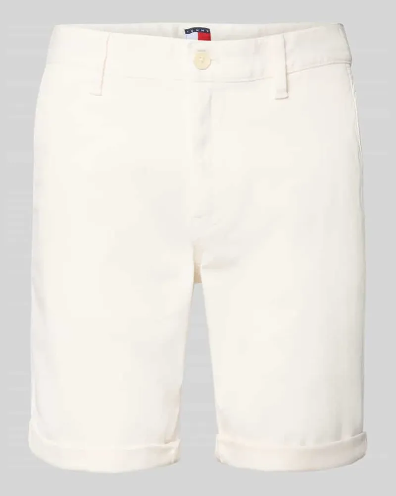 Tommy Hilfiger Slim Fit Chinoshorts aus Baumwoll-Mix Offwhite