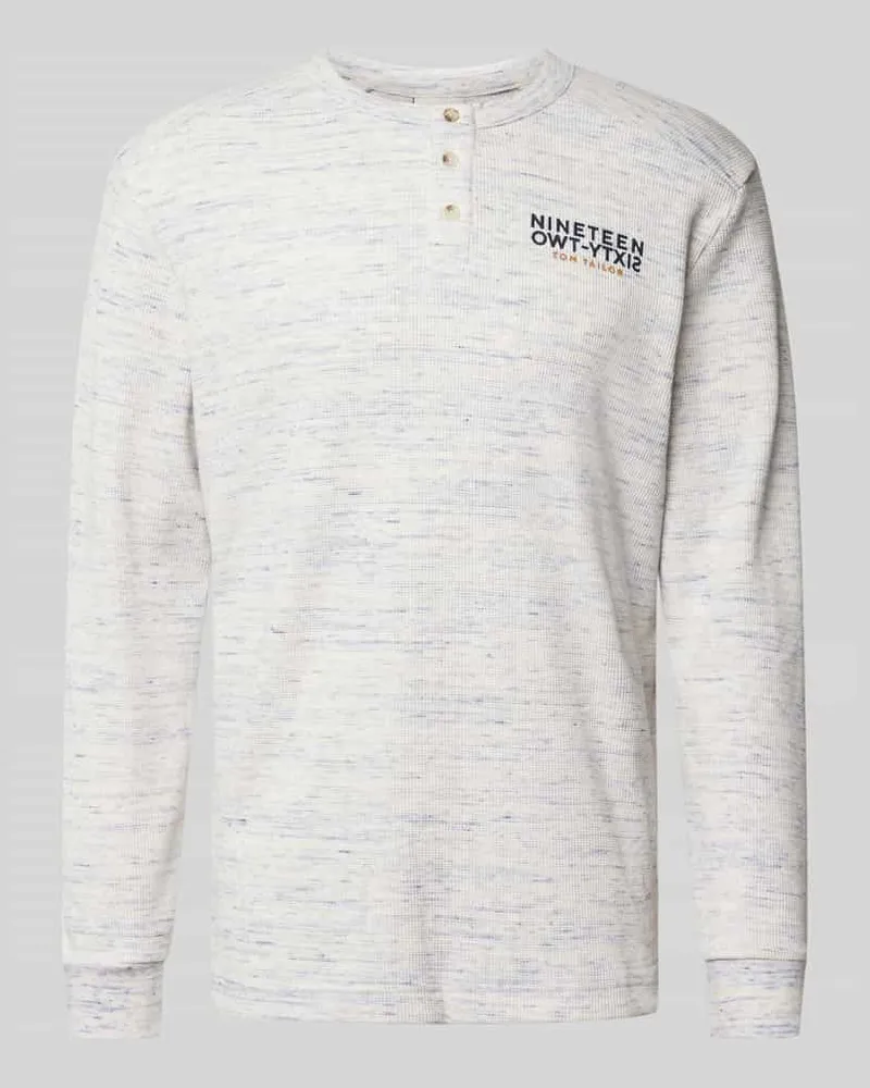 Tom Tailor Regular Fit Langarmshirt mit Baumwolle Offwhite