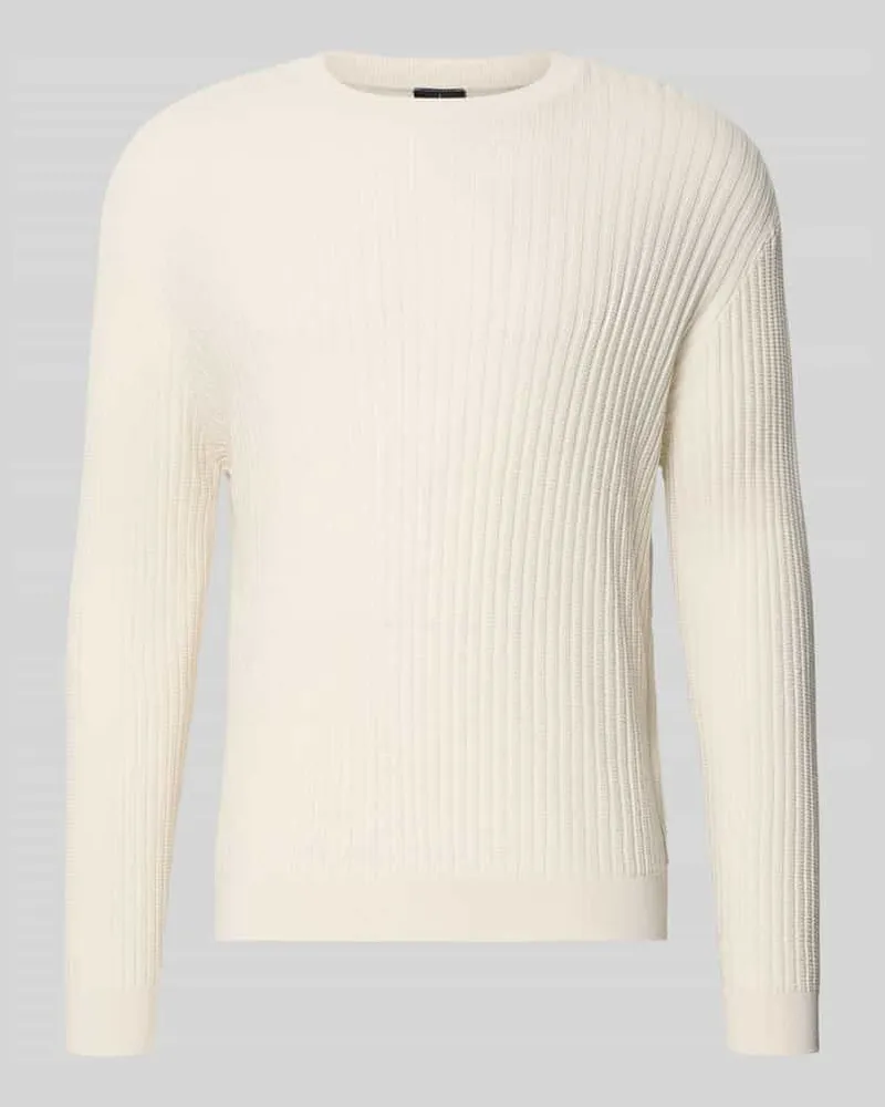 Armani Exchange Slim Fit Pullover in Strick-Optik Offwhite
